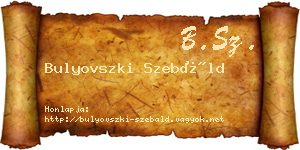 Bulyovszki Szebáld névjegykártya